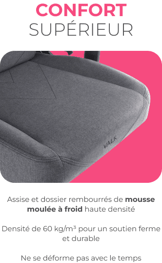 Assise et dossier en mousse moul&eacute;e &agrave; froid haute densit&eacute;